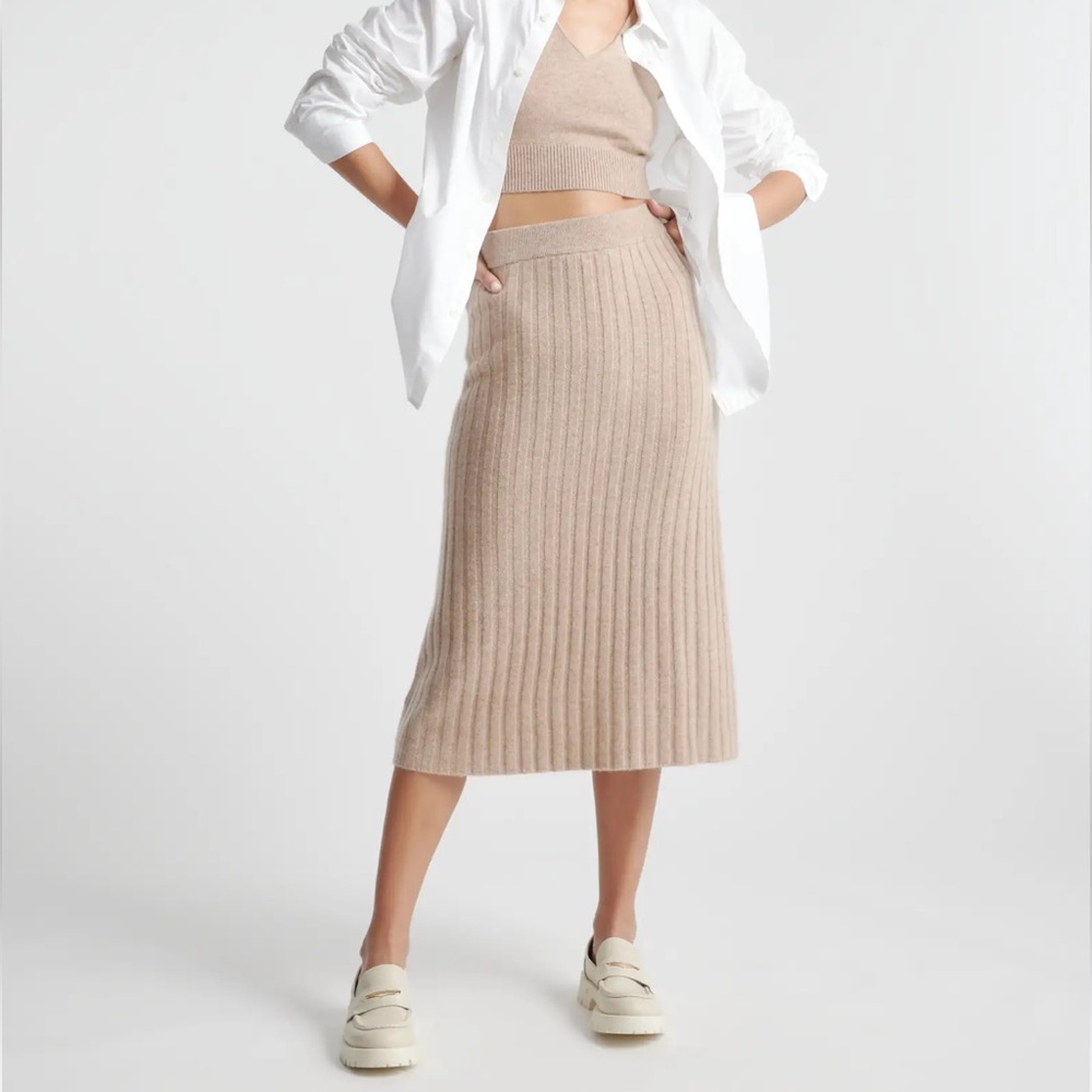 Mongolian Cashmere Midi Skirt